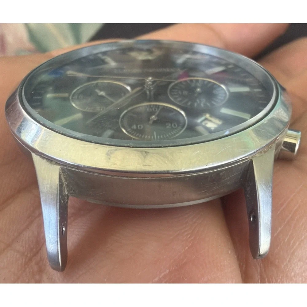 Emporio Armani Men's Wrist Watch AR2458 Silver Stainless‎ Steel Needs Band